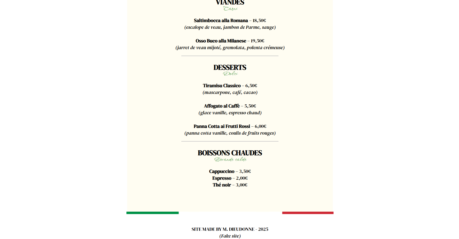 Footer and end of the website